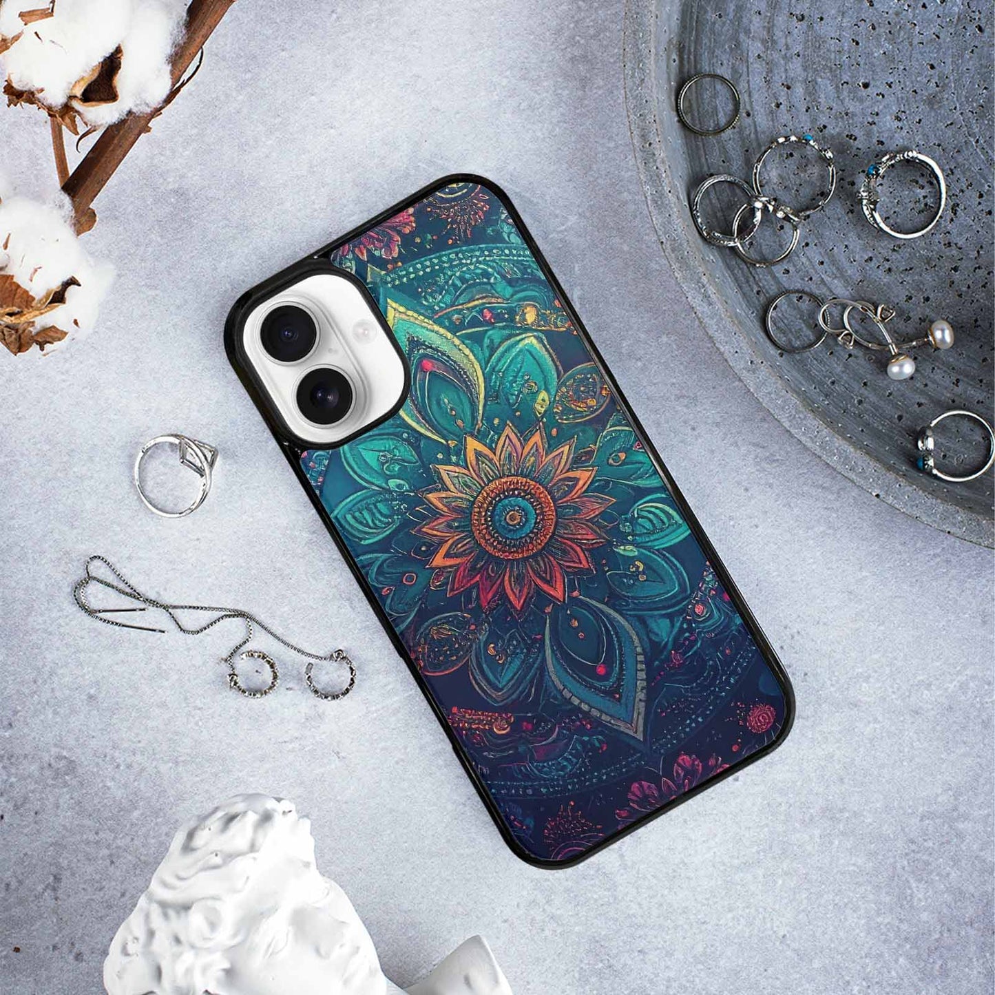 iPhone 16 Plus Case — Paisley Mandala, Unique Phone Case Design