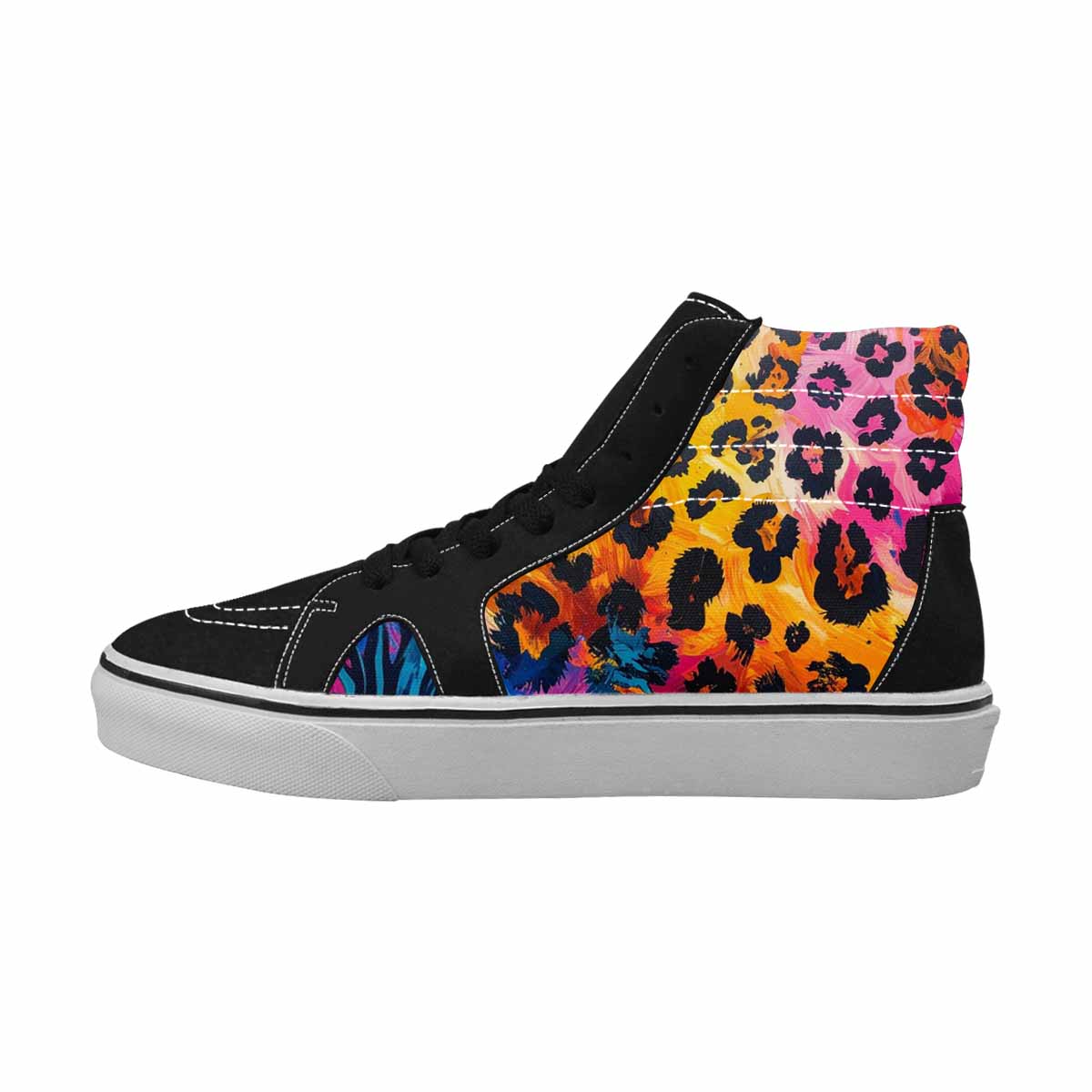 MEN'S Animal Print High Top Canvas Neon Fantasy Custom Shoes