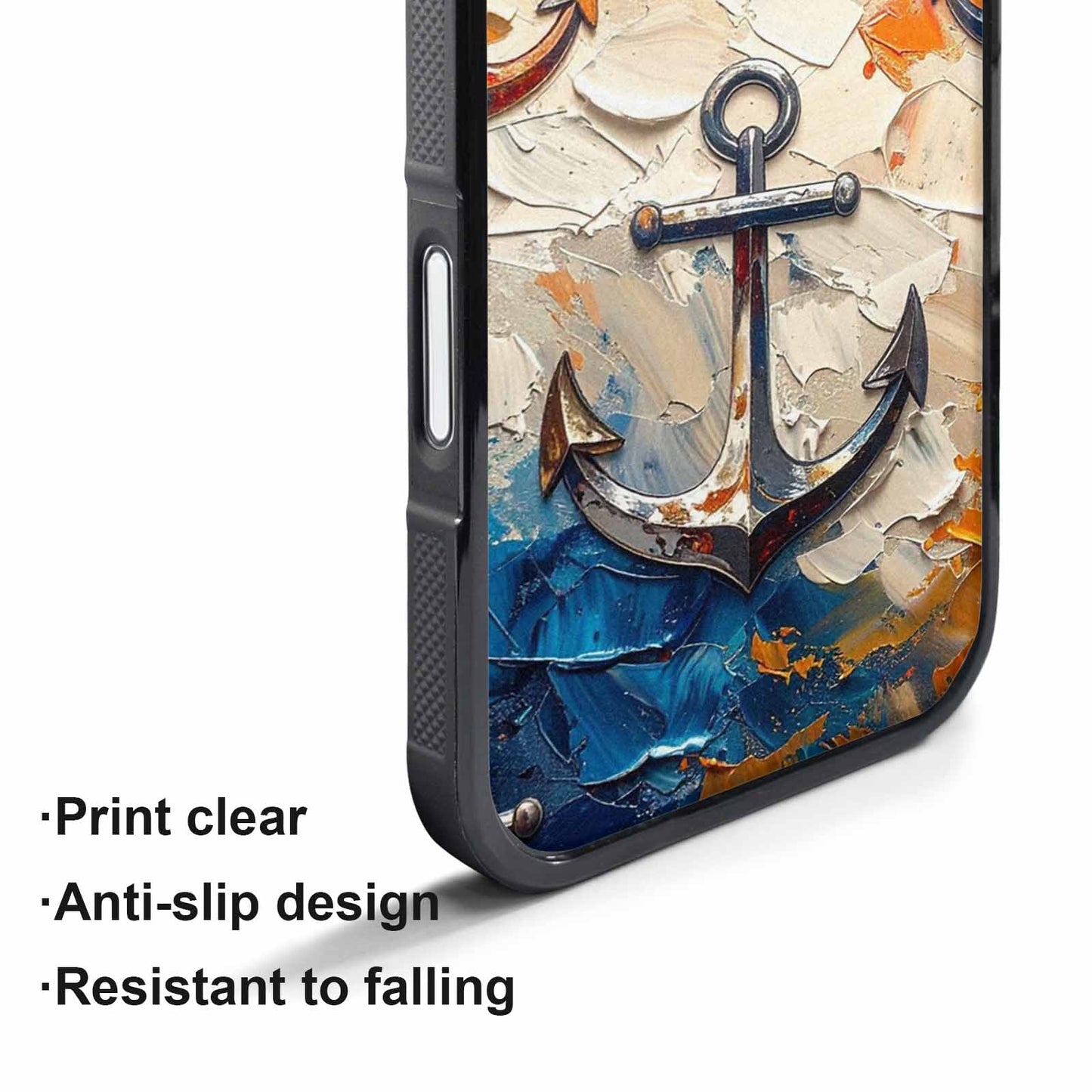 iPhone 17 Pro Max Case — Chrome Bling Anchor Original Art, Customized Protective Case
