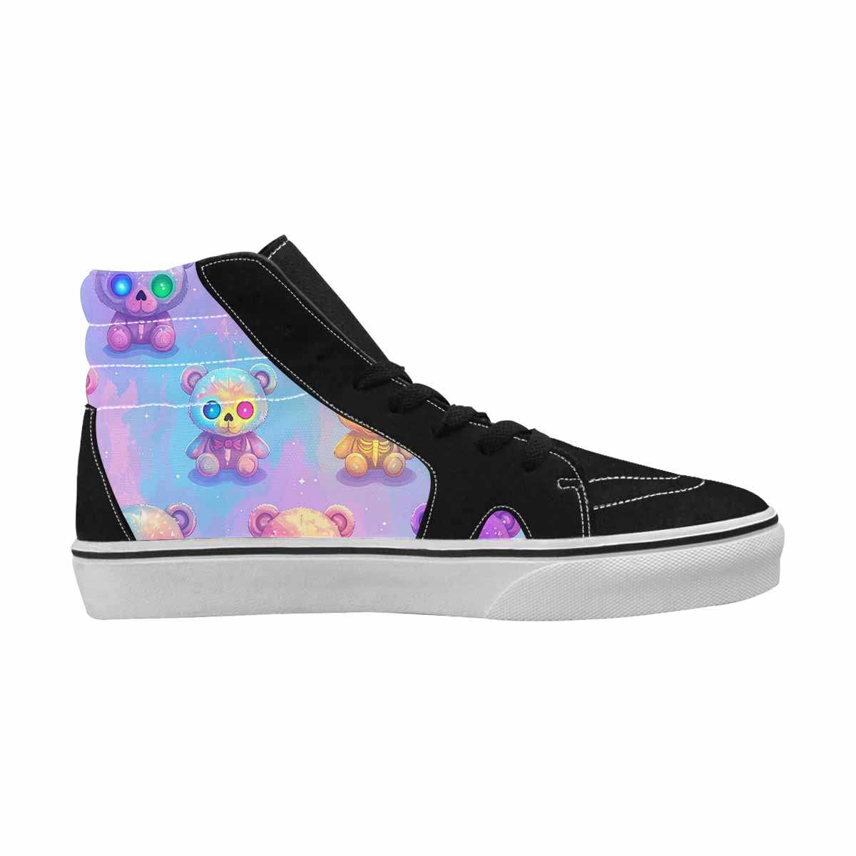 MEN'S Rainbow Teddy Skeletons Eye High Top Canvas Melting Art Custom Sneakers