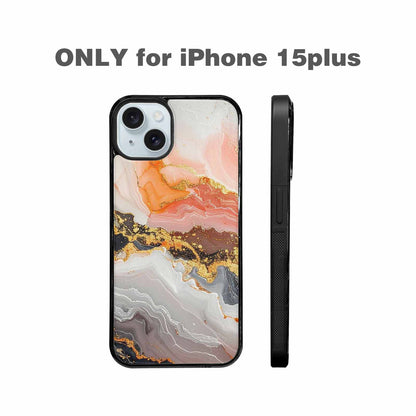 iPhone 15 Plus Case — Marble Vein Marble Veins Pattern Hundreds, Customized Protective Case