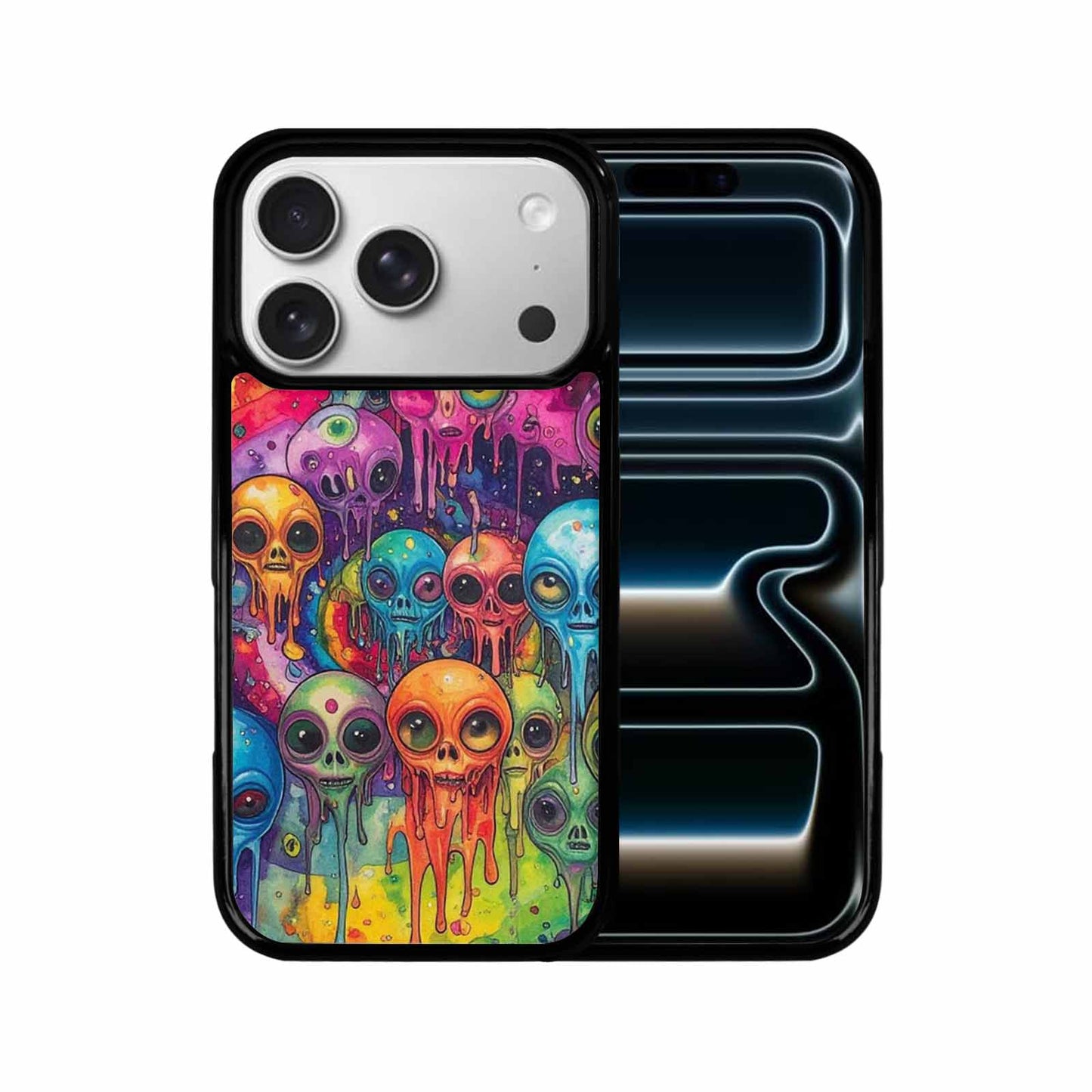 iPhone 17 Pro Case — Melting Aliens Pattern Hundreds Of Alien, Custom Print Case Cover