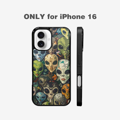 iPhone 16 Case — Aliens Camo Aliens Pattern Hundreds Of, Custom Printed Phone Case