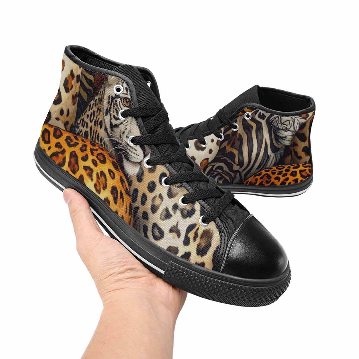 MEN'S Animal Print High Top Canvas Neon Fantasy Shoes