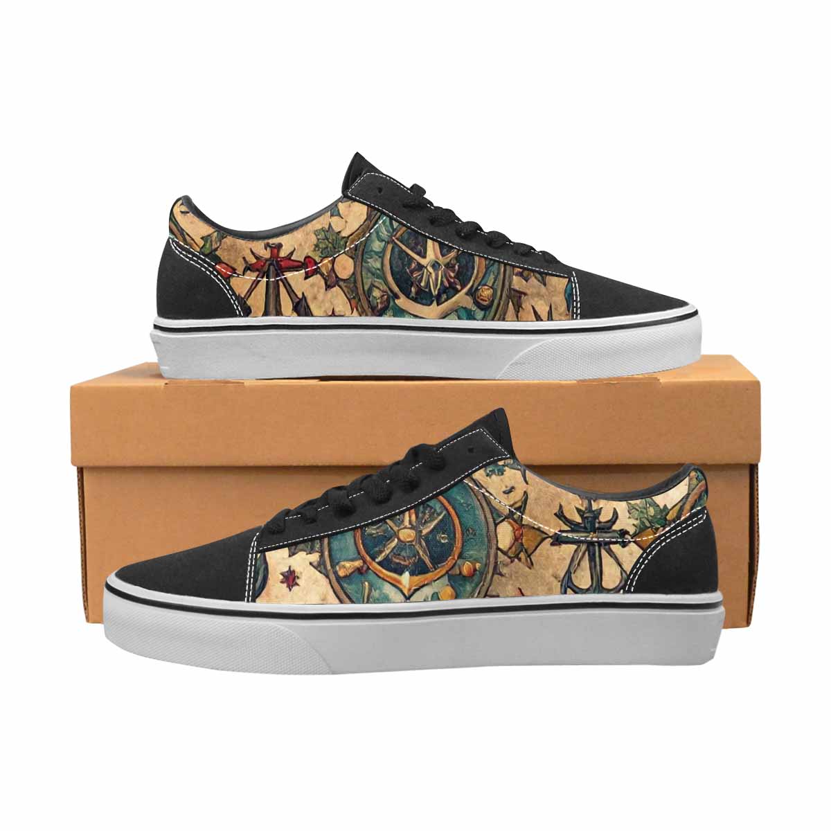WOMEN'S Old School Tattoo Canvas Lace-Up Surreal Custom Sneakers