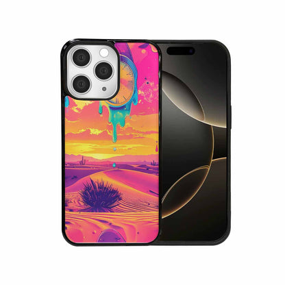 iPhone 15 Pro Max Case — Surrealist Dreamscape Pattern Melting Clocks Desert, Custom Phone Case