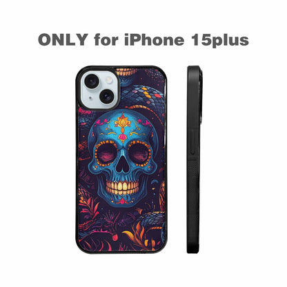 iPhone 15 Plus Case — Snake Skulls Print Custom, Customized Protective Case