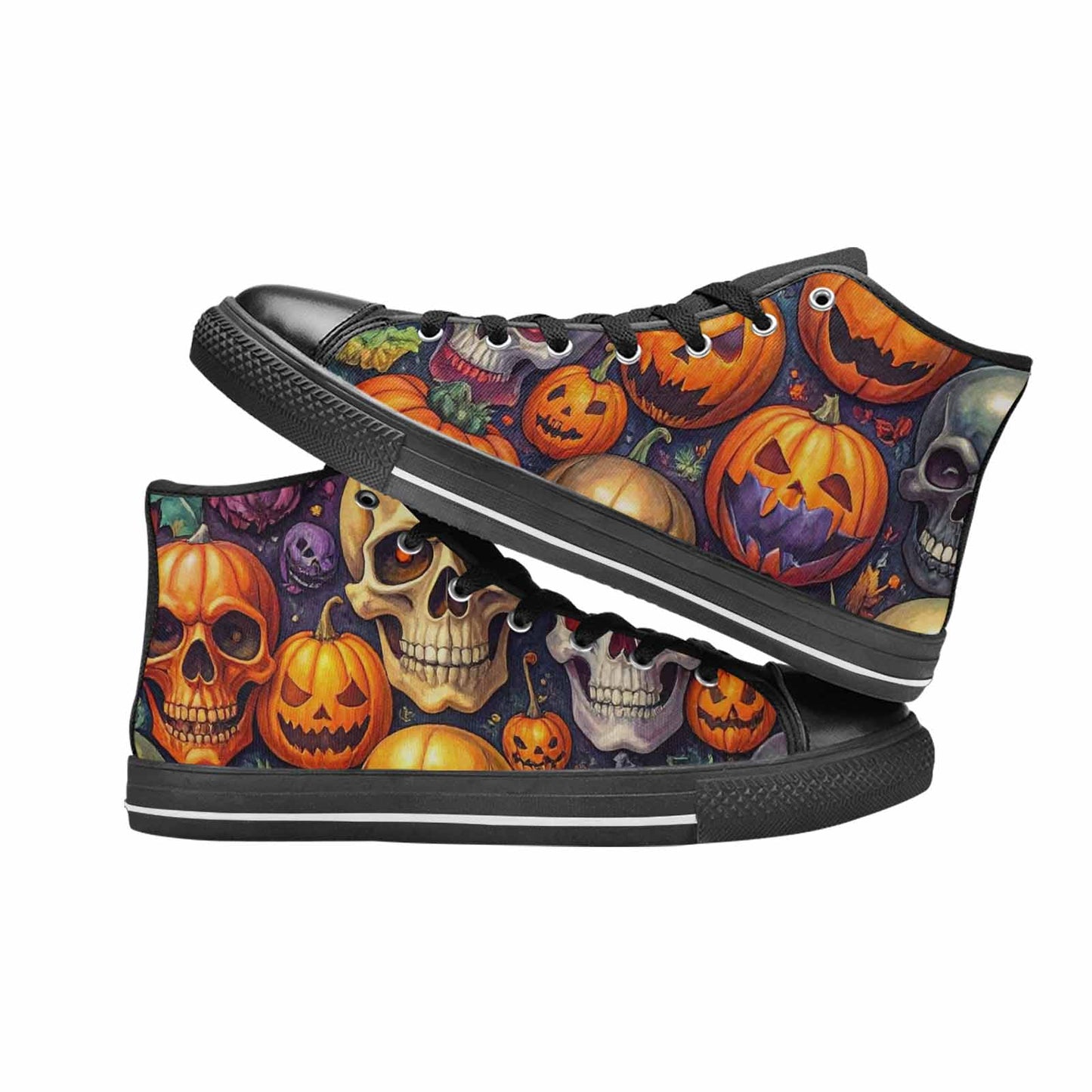 MEN'S Skulls - Halloween High Top Canvas Vivid Sneakers