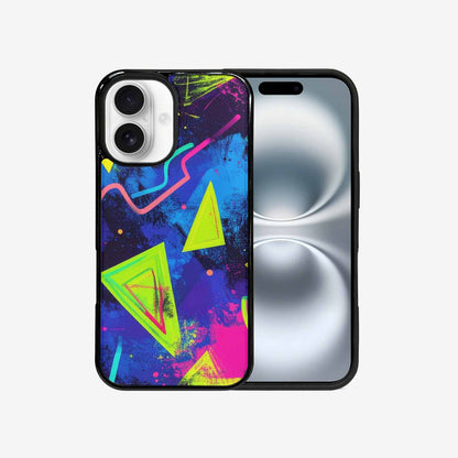 iPhone 16 Case — Memphis Squiggles Triangles Dots, Personalized Phone Case