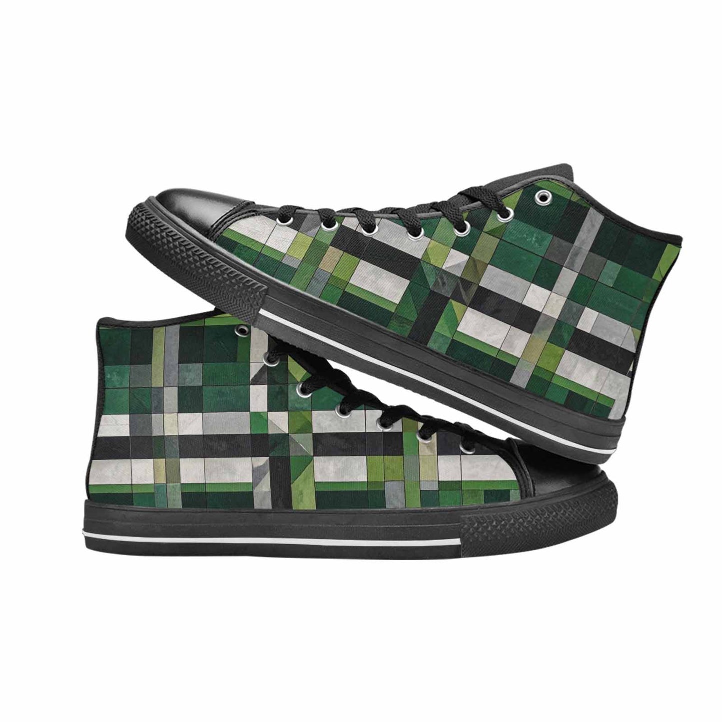MEN'S Aromantic Flag Color High Top Canvas Dreamcore Custom Sneakers
