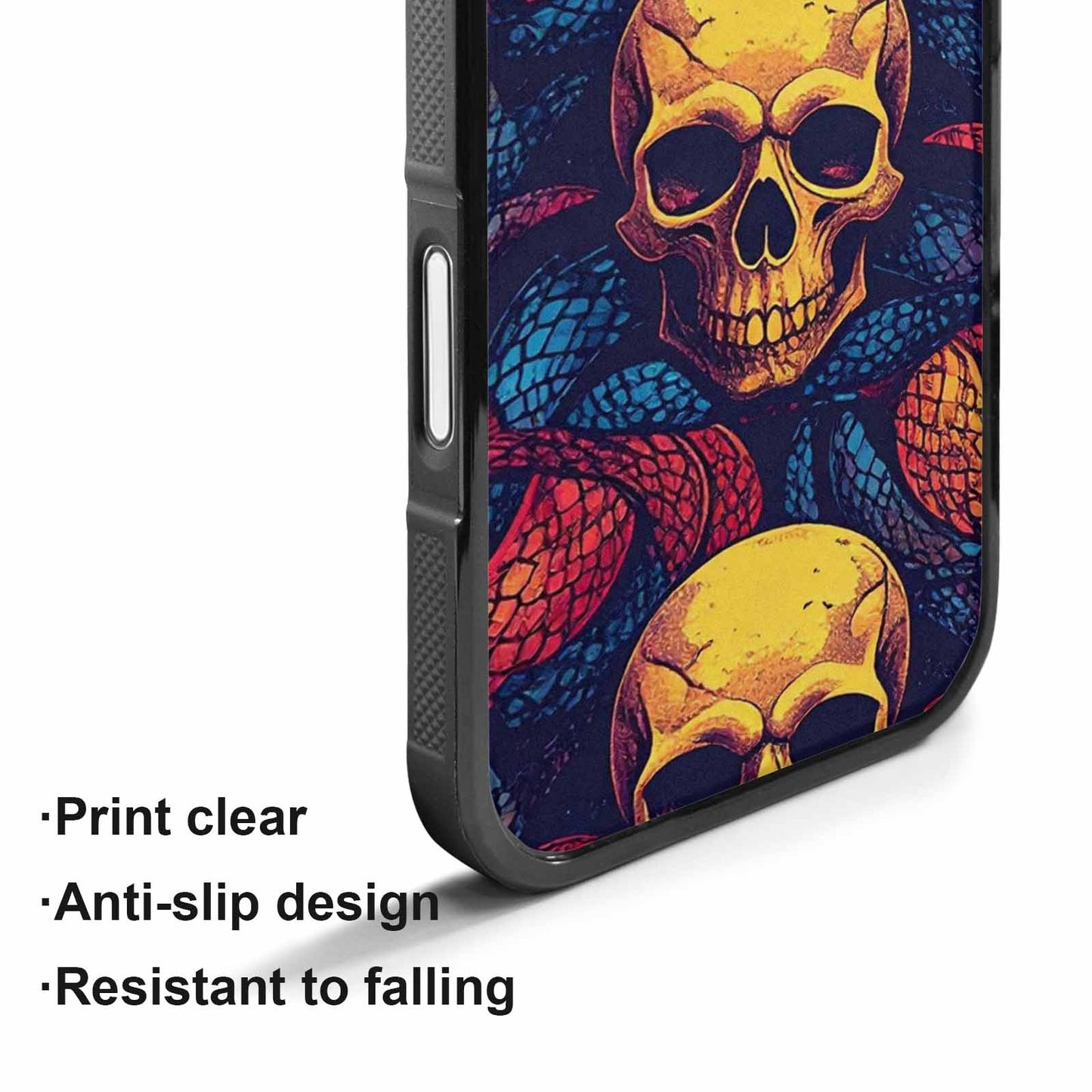iPhone 17 Case — Snake Print Skulls Seamless Gothic Skulls, Original Design Phone Case