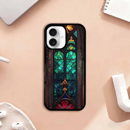 iPhone 17 Case — Stained Glass Cathedral Original Art, Custom Art Phone Cover
