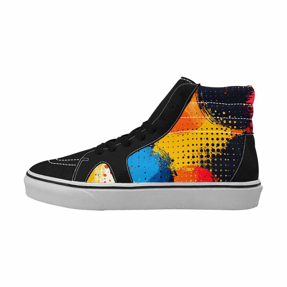 WOMEN'S Comic Book Halftone High Top Canvas Cottagecore Sneakers