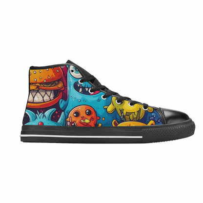 MEN'S Cartoon Monster Character High Top Canvas Vivid Custom Sneakers