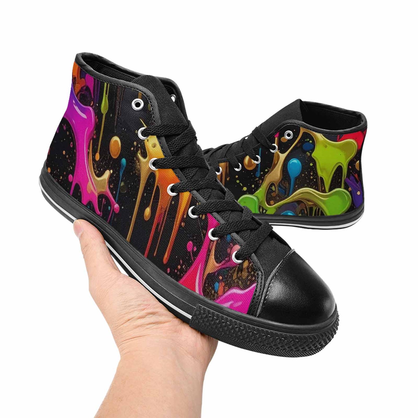 MEN'S Paint Splatter High Top Canvas Aesthetic Custom Sneakers