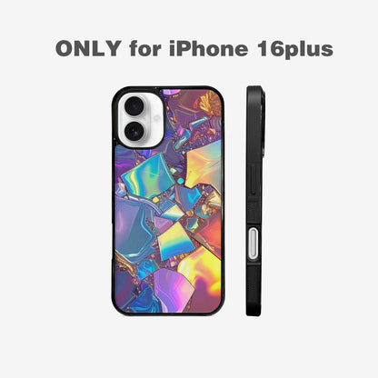 iPhone 16 Plus Case — Holographic Iridescent Shimmer Pattern Hundreds Of, Custom Print Case Cover