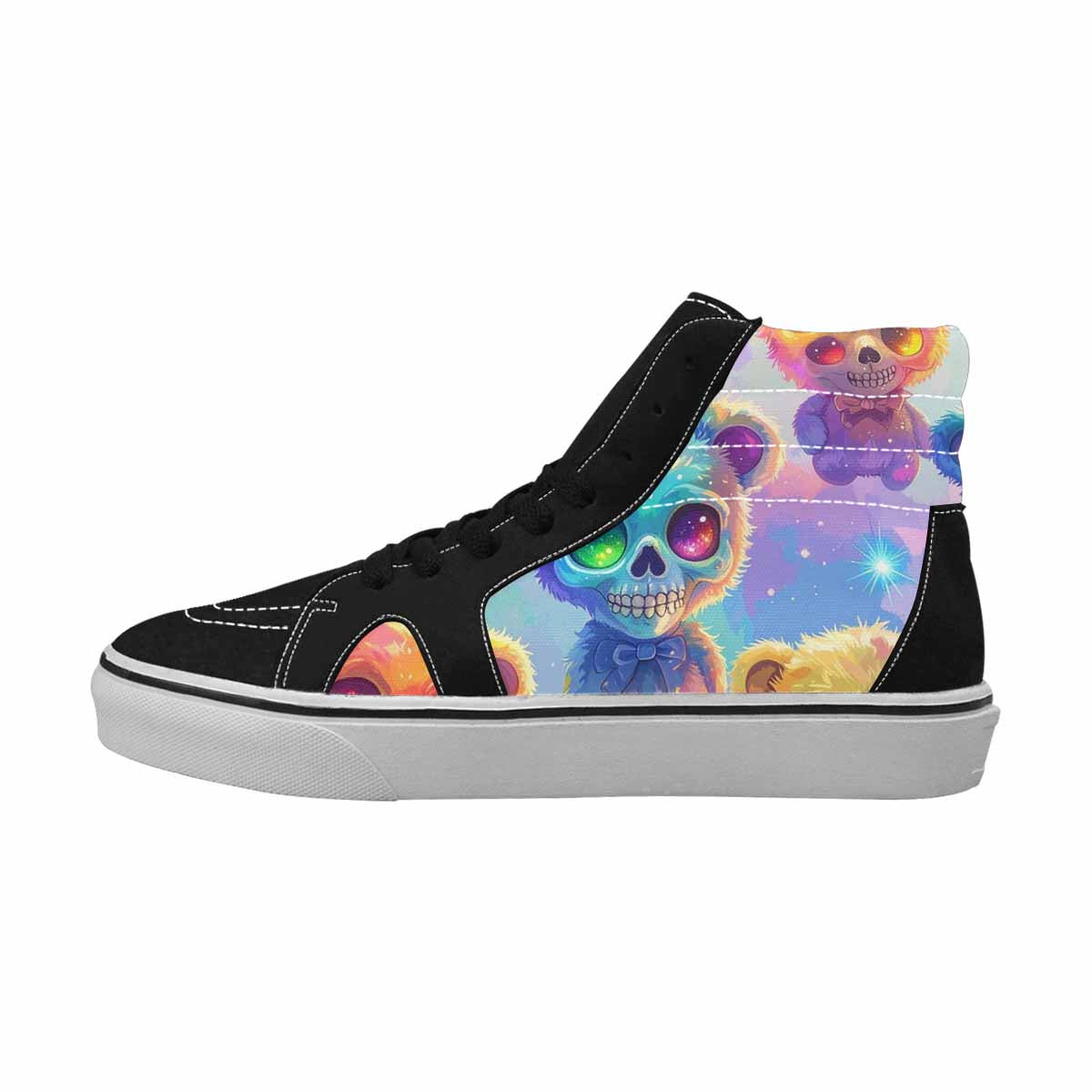 MEN'S Rainbow Teddy Skeletons Eye High Top Canvas Grunge Shoes