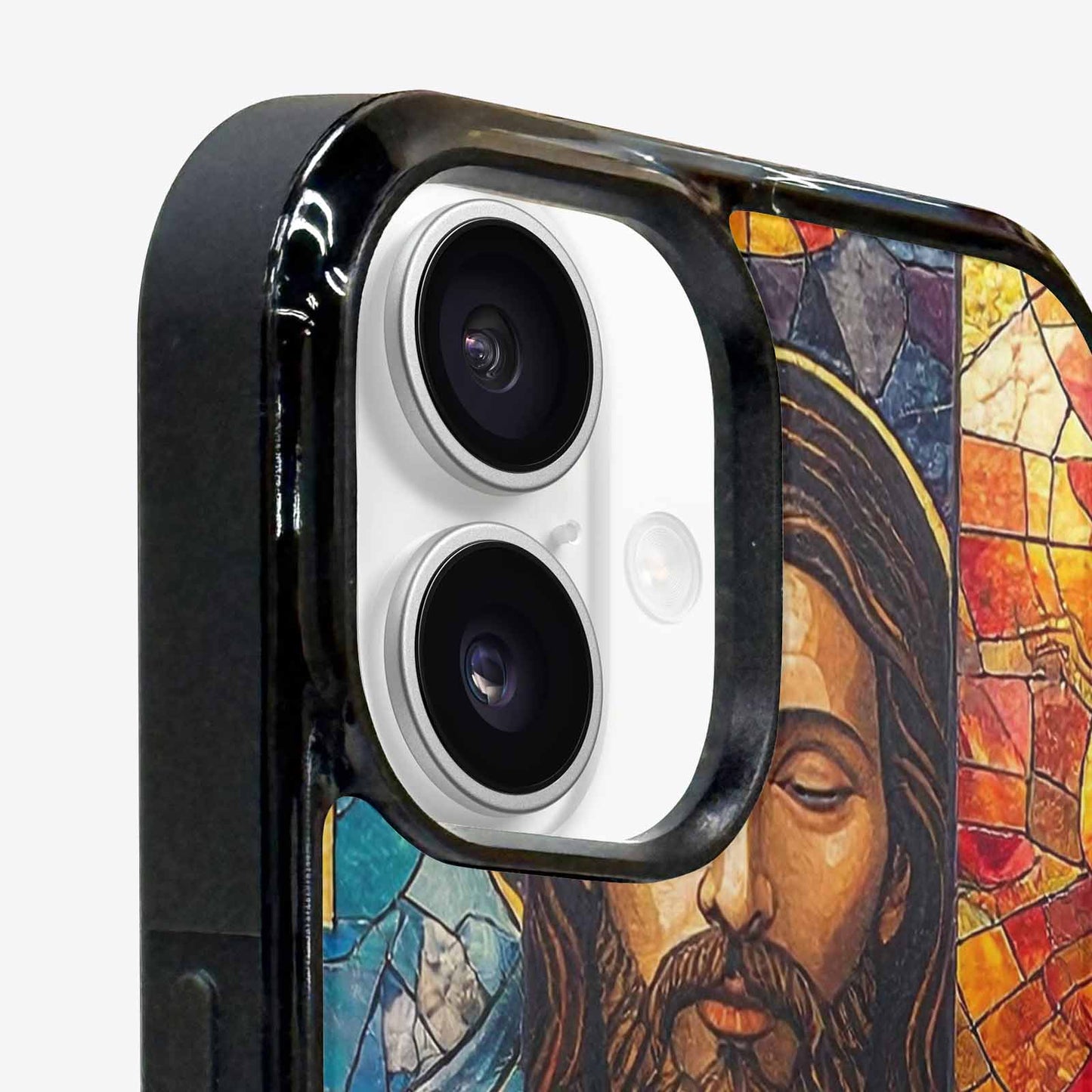 iPhone 16 Case — Jesus Face Small Cross And Faith, Personalized Phone Case