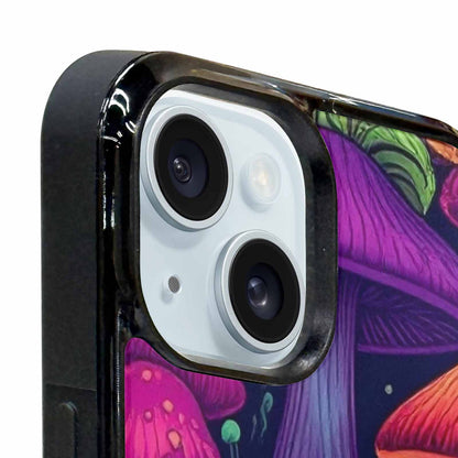 iPhone 15 Plus Case — Mushroom Psychedelic Art Seamless Pattern Vibrant, Original Design Phone Case