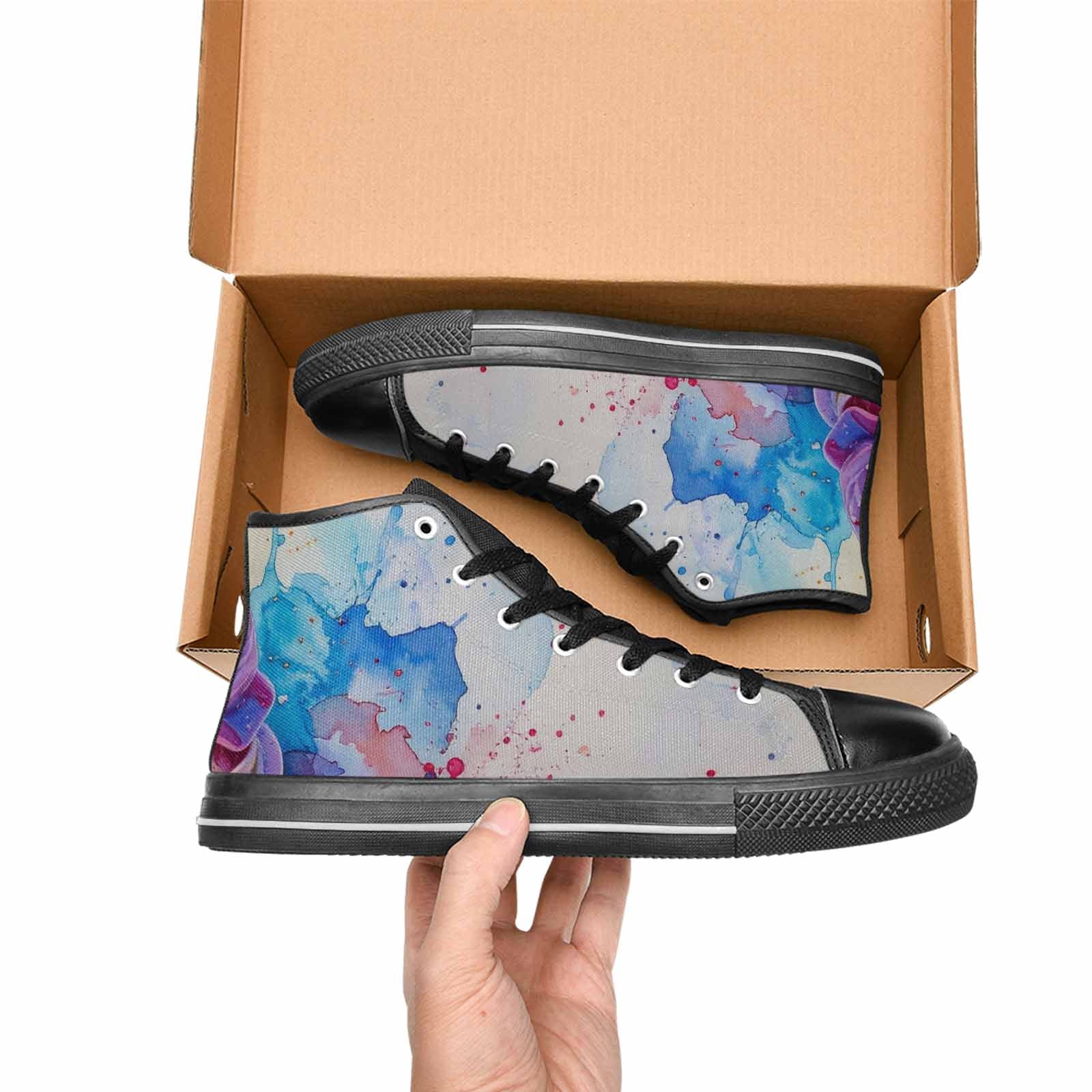 WOMEN'S Melting Icecream Collage High Top Canvas Wallpaper Art Shoes