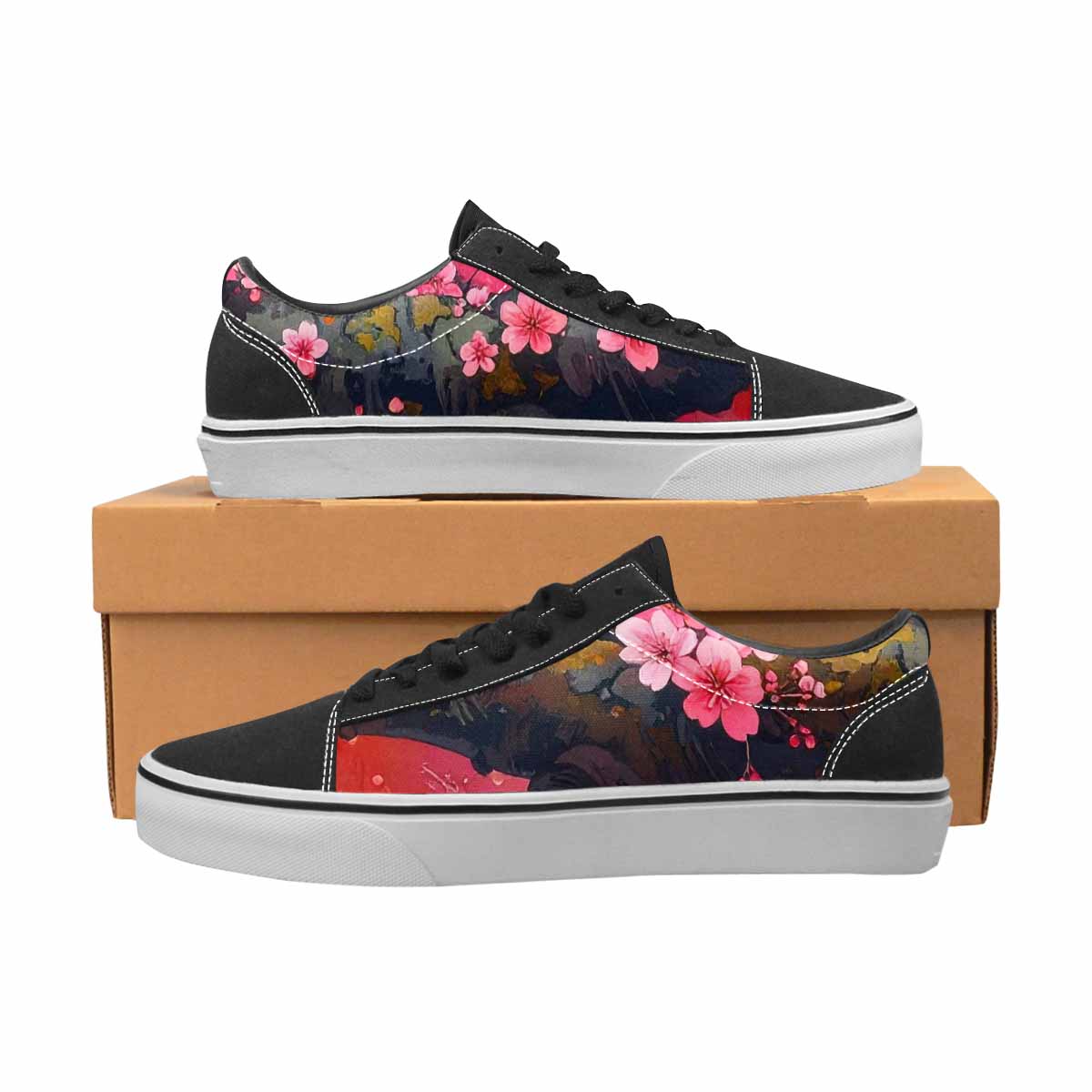 WOMEN'S Cherry Blossom Branch Lace-Up Canvas Y2K Custom Shoes