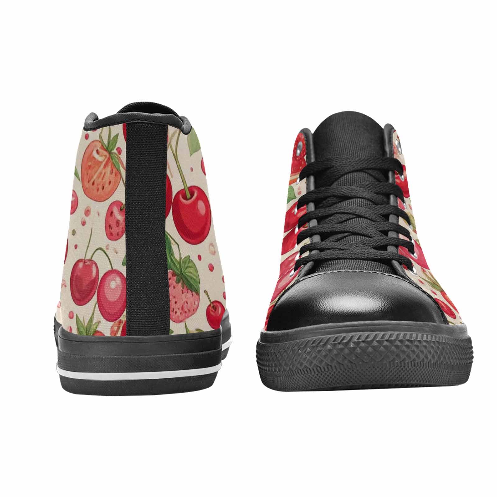 MEN'S Cherry Fruit Print High Top Canvas Dark Academia Sneakers