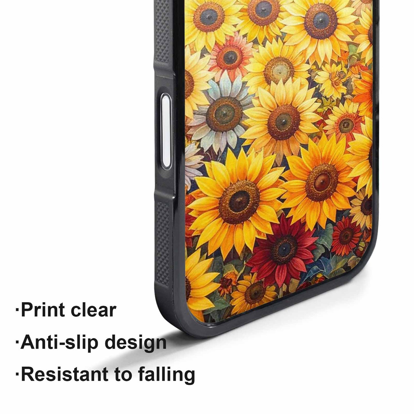 iPhone 17 Pro Case — Full Color Vibrant Sunflower Burst Floral, Custom Printed Phone Case