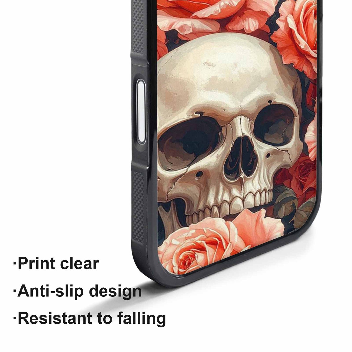 iPhone 17 Pro Case — Skulls Roses Soft Airbrush Gothic Skulls, Unique Phone Case Design
