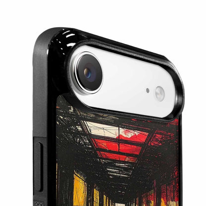 iPhone 17 Air Case — Black Red Ink Liminal Space Galaxy, Custom Phone Case