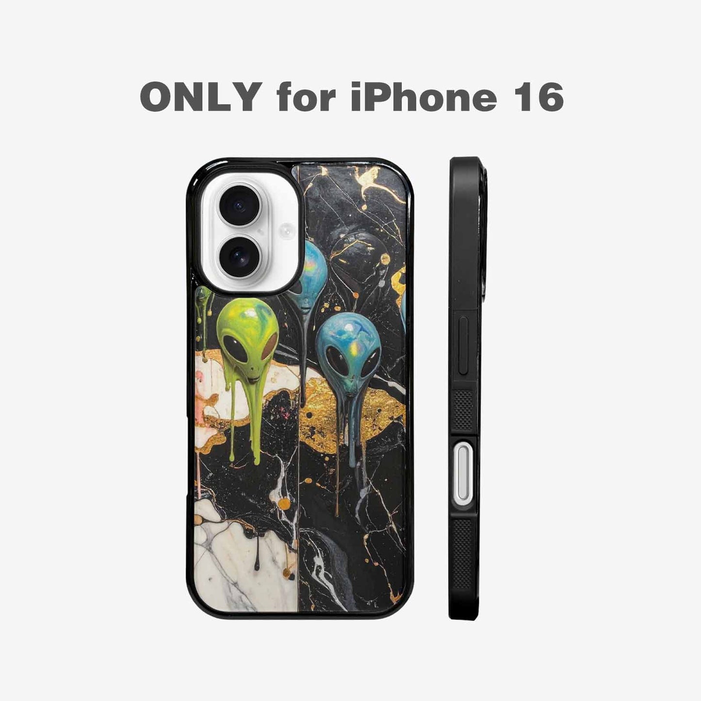 iPhone 16 Case — Aliens Marblemelting Aliens Pa F3p, Custom Phone Case