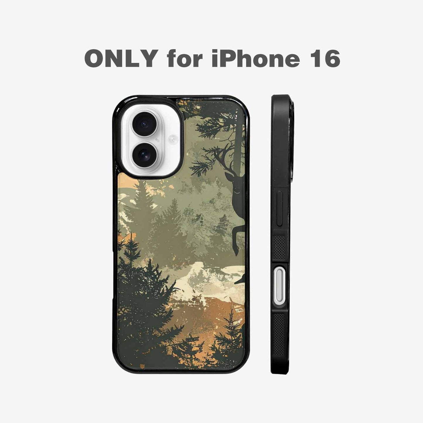 iPhone 16 Case — Hunting Camouflage Pattern With Deer And, Personalized Phone Case