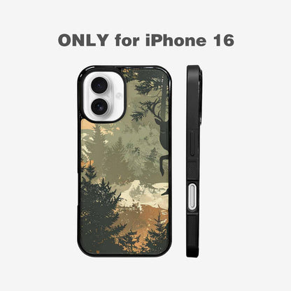 iPhone 16 Case — Hunting Camouflage Pattern With Deer And, Personalized Phone Case