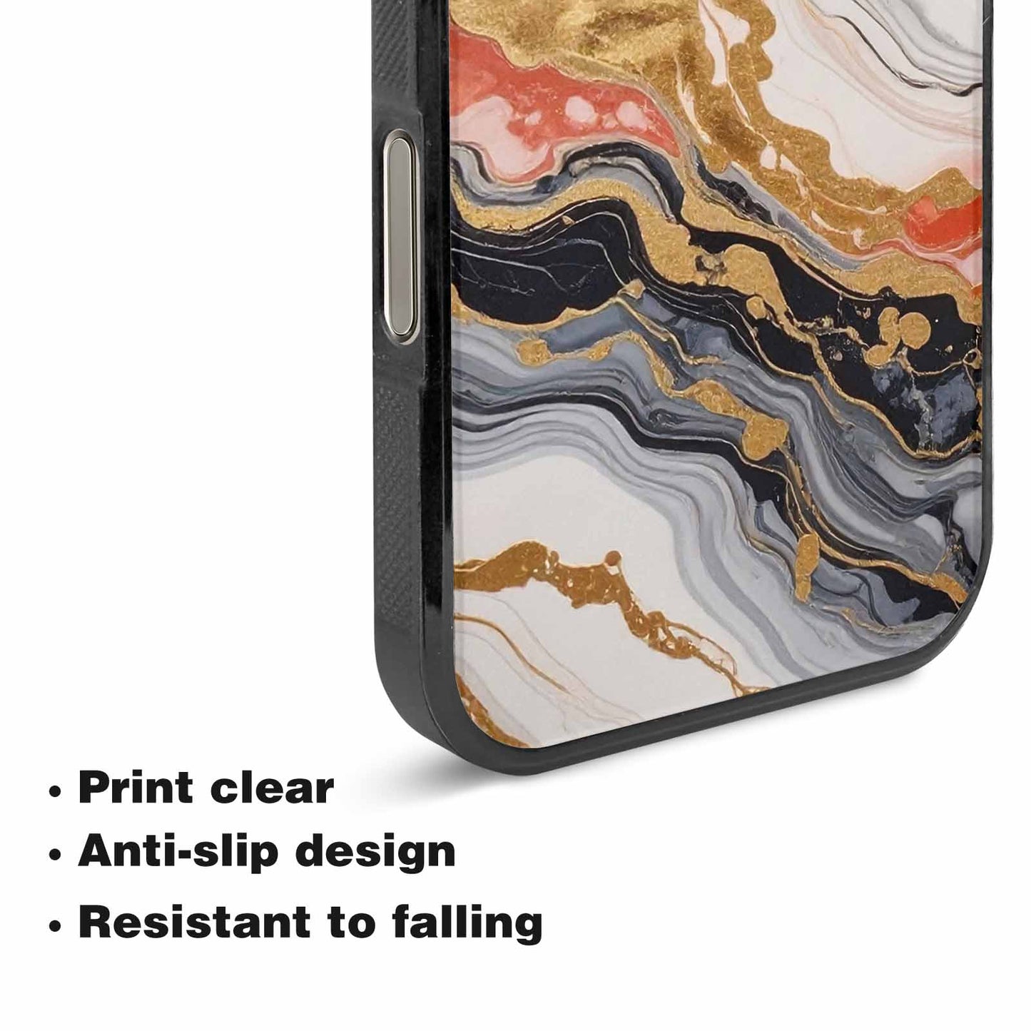 iPhone 16 Pro Case — Marble Vein Marble Veins Pattern Hundreds, Custom Made Phone Cover