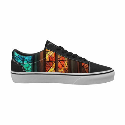 WOMEN'S Stained Glass Cathedral Canvas Lace-Up Neon Fantasy Custom Shoes