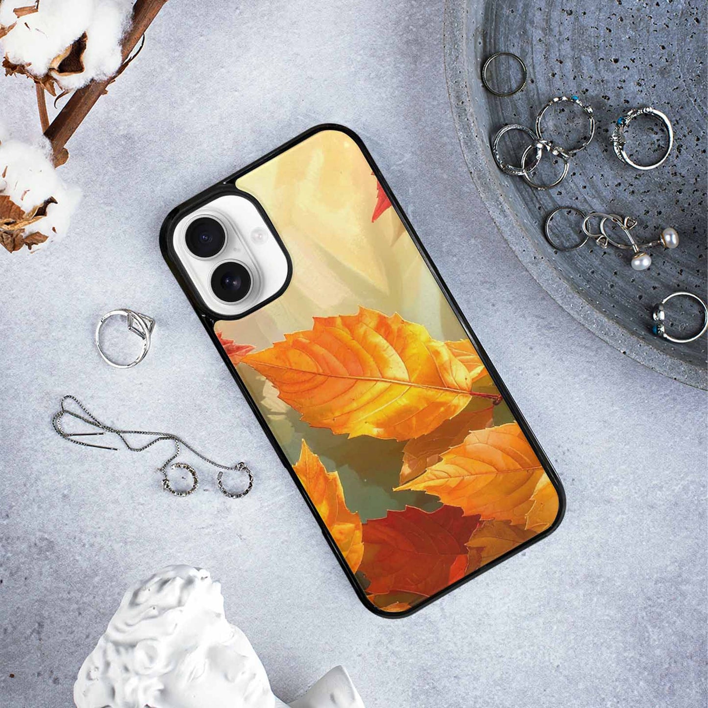 iPhone 16 Plus Case — Autumn Leaves, Custom Art Phone Cover