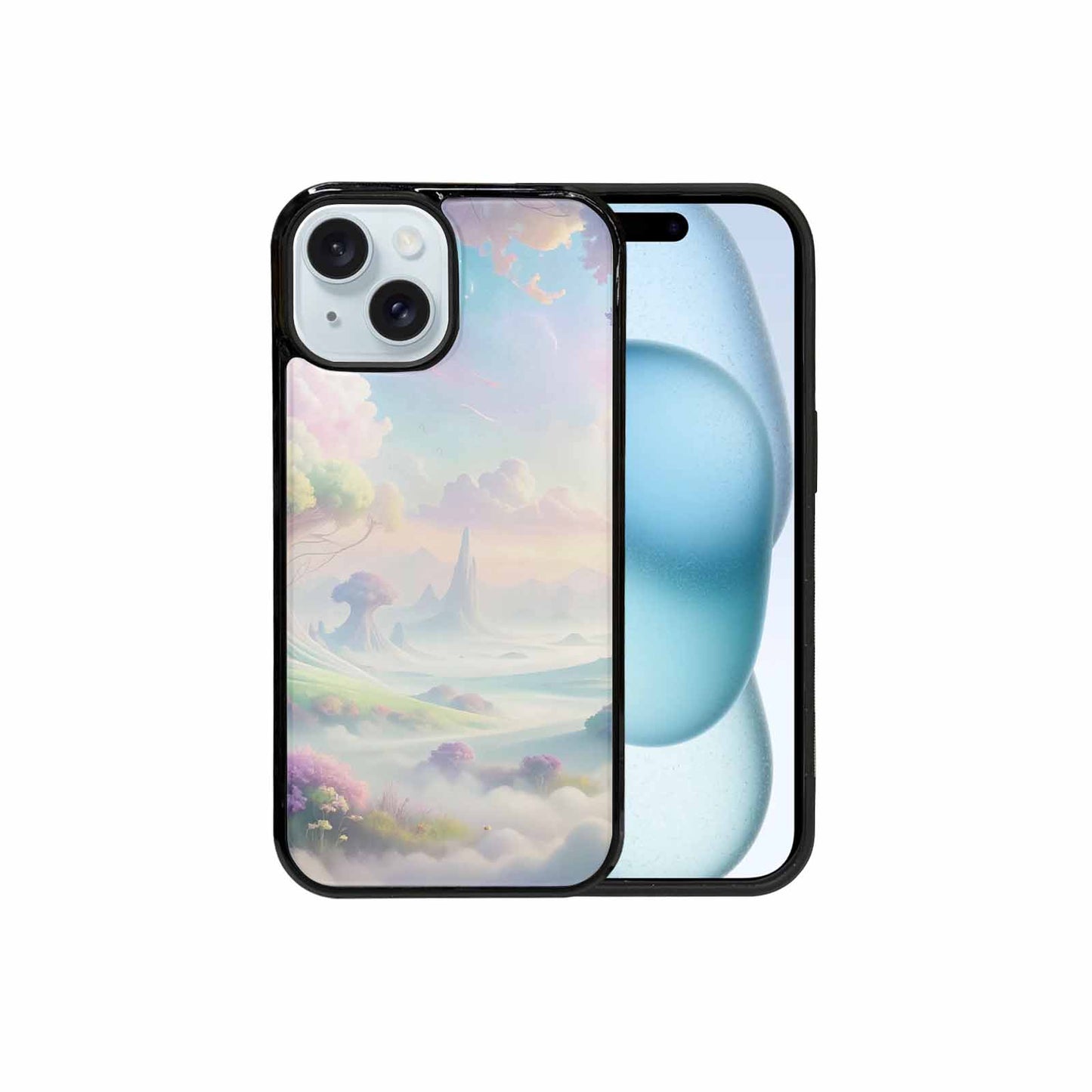 iPhone 15 Case — Surrealist Dreamscape Illustration Pattern, Custom Designed Case Cover