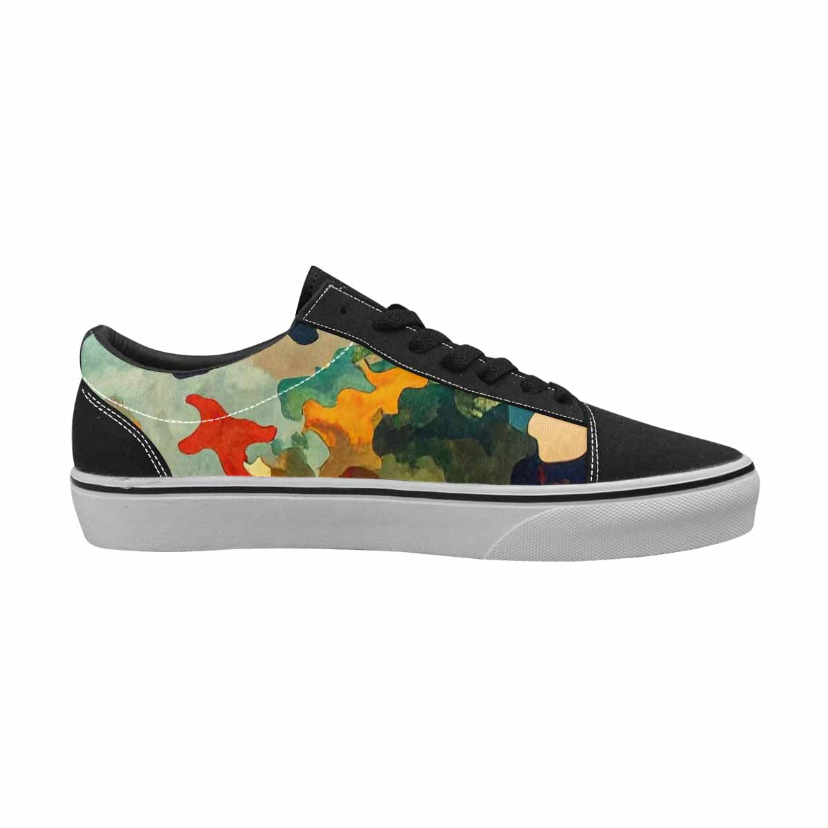 WOMEN'S Camo Patches Lace-Up Canvas Wallpaper Art Sneakers