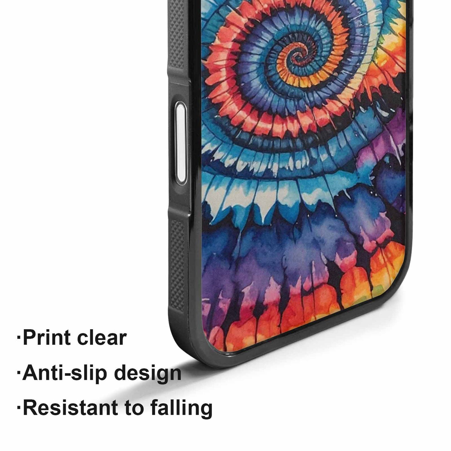 iPhone 17 Case — Black &amp; Blue Ink Tie Dye, Custom Printed Phone Case