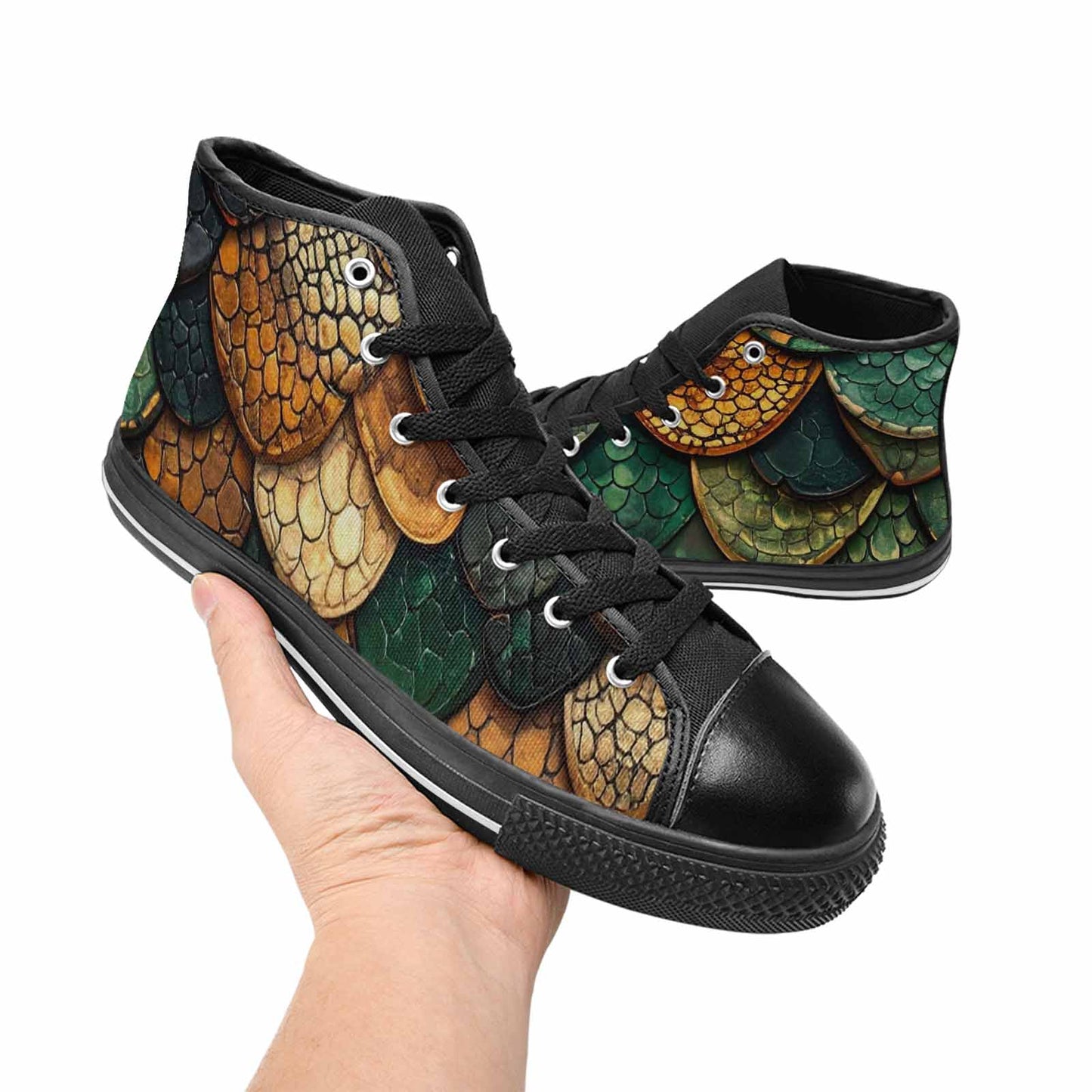 MEN'S Snake Skin Reptile High Top Canvas Y2K Shoes