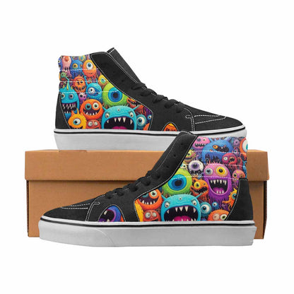 WOMEN'S Monsters High Top Canvas Bold Print Aesthetic Custom Art Shoes
