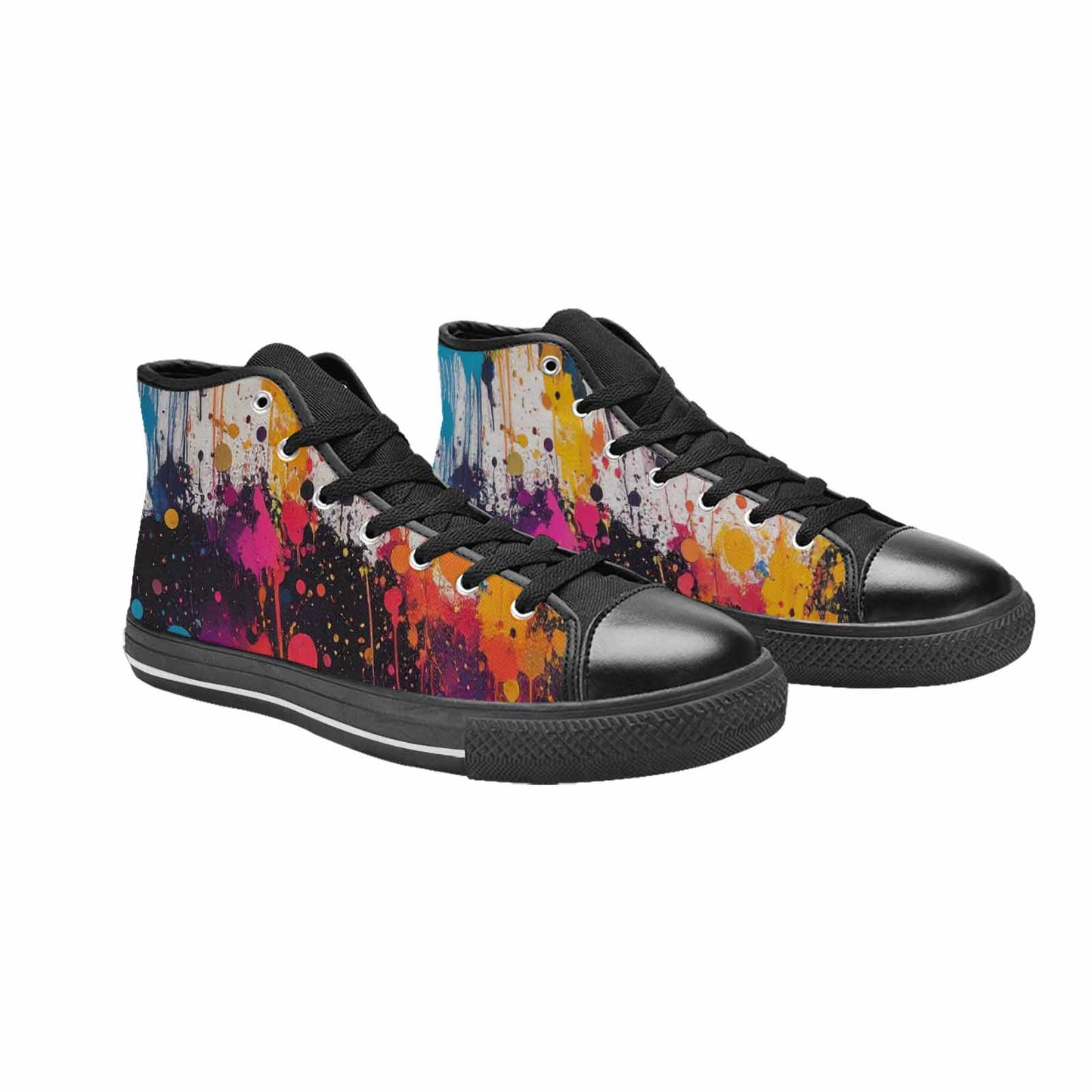 MEN'S Paint Splatter High Top Canvas Grunge Shoes