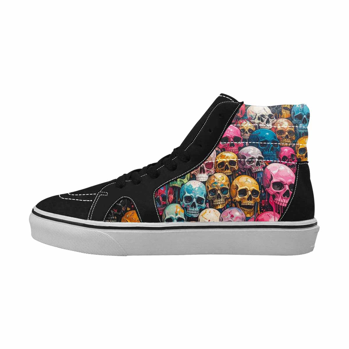 MEN'S Skulls  Marble Skulls High Top Canvas Kaleidoscope Sneakers