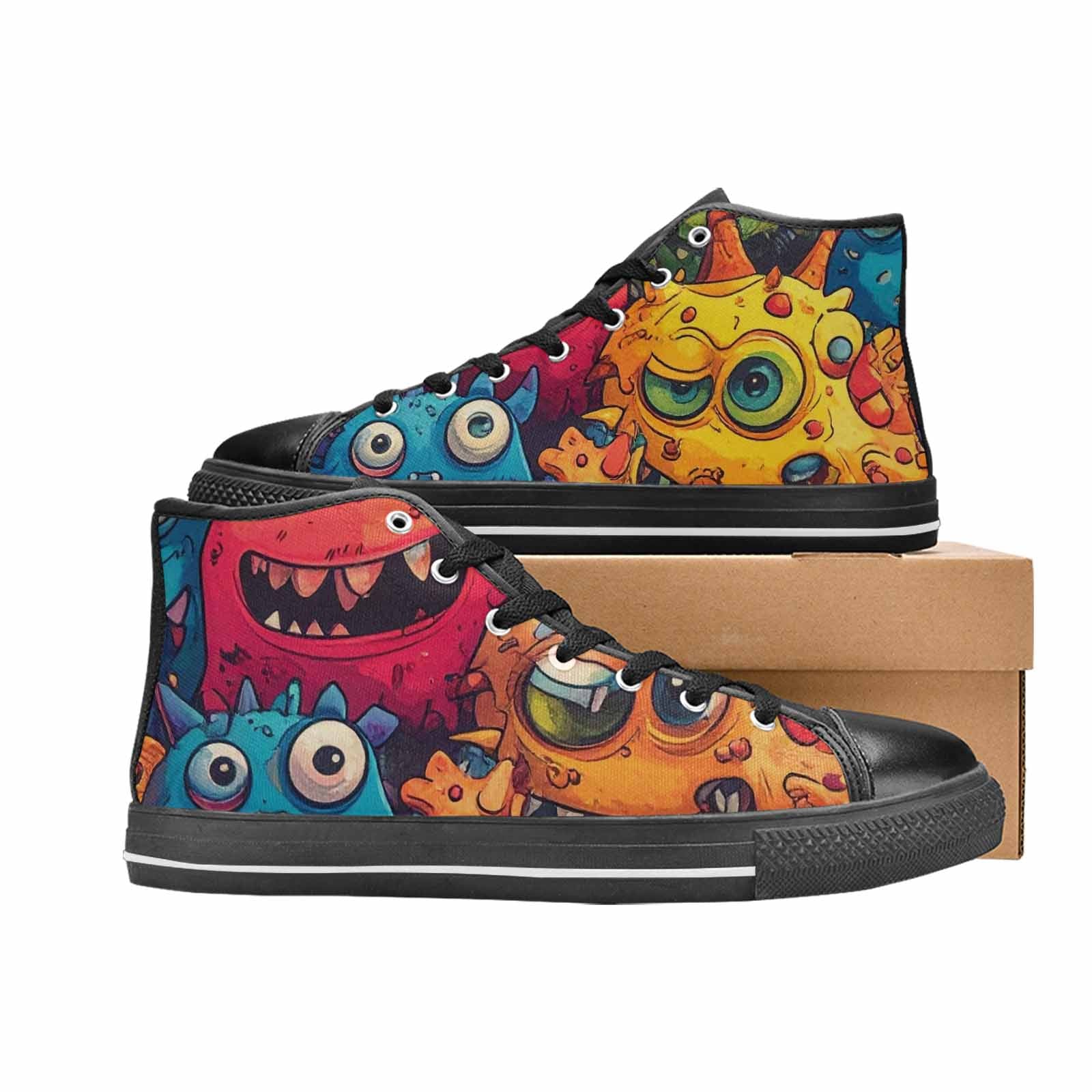 MEN'S Cartoon Monster Character High Top Canvas Aesthetic Custom Shoes