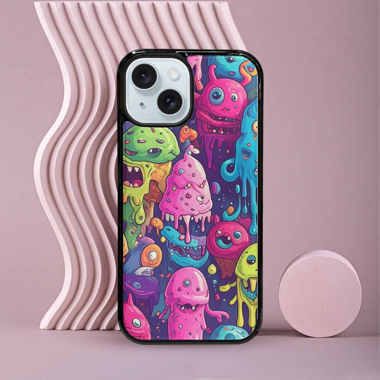 iPhone 15 Case — Melting Ice Cream Monster Charac, Custom Print Case Cover
