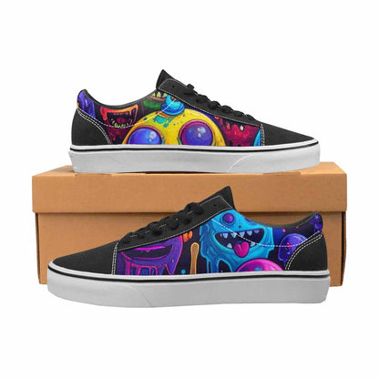 WOMEN'S Ice Cream Monsters  Lace-Up Canvas Neon Fantasy Shoes