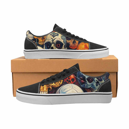 WOMEN'S Skulls  Animal Print Lace-Up Canvas Aesthetic Shoes