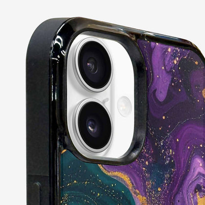 iPhone 16 Plus Case — Marble Galaxy Swirl, Personalized Phone Case