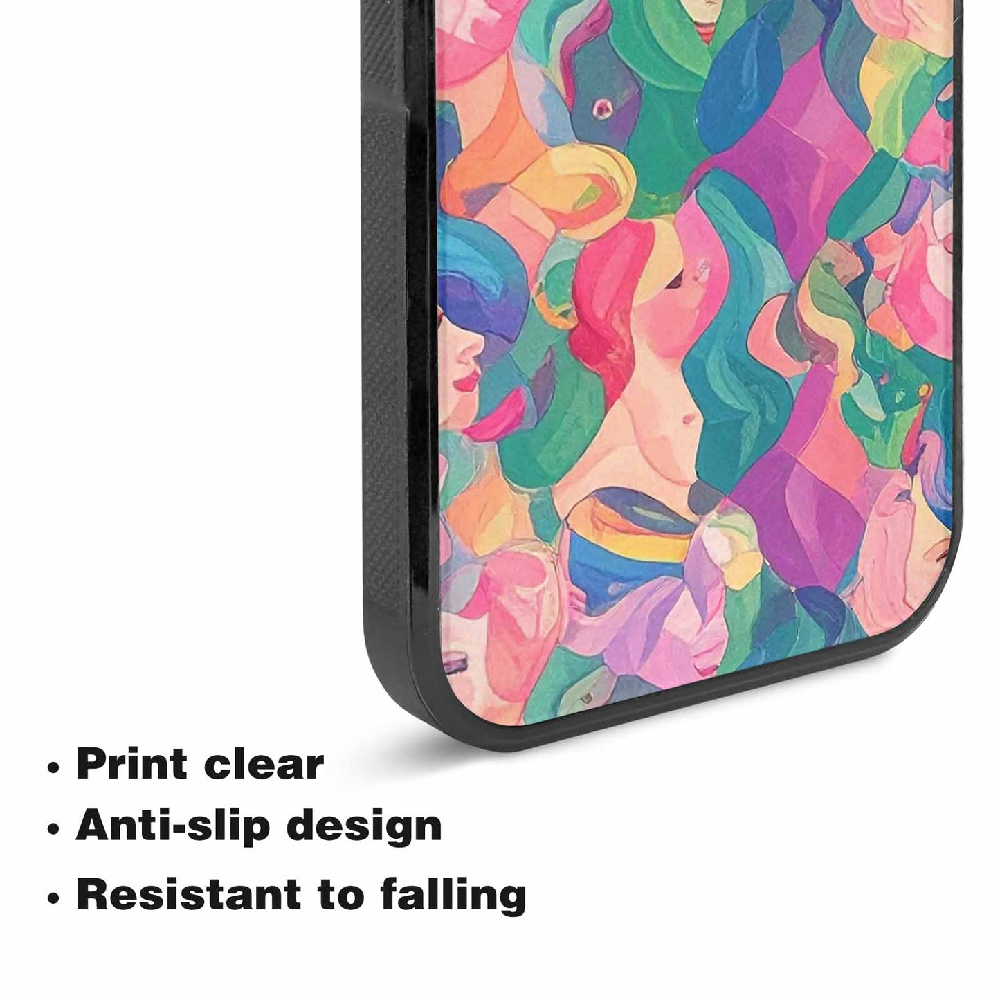 iPhone 15 Plus Case — Polysexual Flag Color Theme Small Rainbow, Custom Print Case Cover