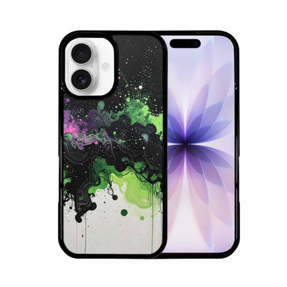 iPhone 17 Case — Black &amp; Green Ink Galaxy Space, Customized Protective Case