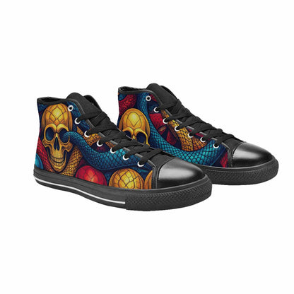 MEN'S Snake Skulls Print High Top Canvas Dark Academia Sneakers